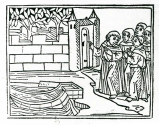 The Monks Depart Ireland in Search of the Island of Paradise, illustration from 